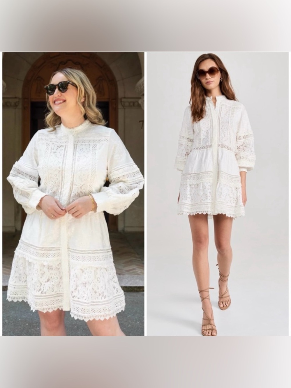 NWT Alice and Olivia Cailin Tunic Tiered Mini Dress White XL in Original Box